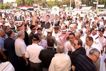 Manifestantes partidarios del gobierno, en Siria. Manifestantes partidarios del gobierno, en Siria.