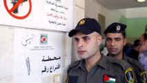 Policías palestinos en las elecciones locales de Jenin el año pasado