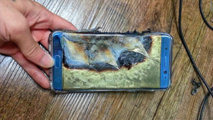 Un Samsung Galaxy Note 7 quemado