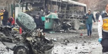 El autobús destruido