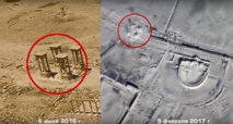 Dos imágenes de Palmira, el 6 de junio de 2016 y el 5 de febrero de 2017 Dos imágenes de Palmira, el 6 de junio de 2016 y el 5 de febrero de 2017
