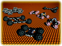 Una representación de cómo son los nanocoches Una representación de cómo son los nanocoches