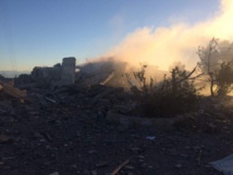 La estación de radio kurda siria destruida por el bombardeo turco La estación de radio kurda siria destruida por el bombardeo turco