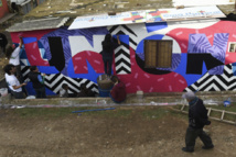 El mural en Soacha, Bogotá. El mural en Soacha, Bogotá.