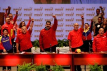 Maduro y los dirigentes del Partido Socialista Unido de Venezuela