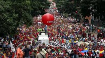 Manifestantes chavistas en Caracas