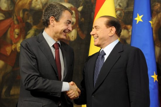 Visita de Zapatero a Berlusconi