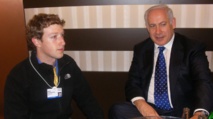 El ejecutivo de Facebook Mark Zuckerberg-a la izquierda- con el primer ministro israelí Netanyahu