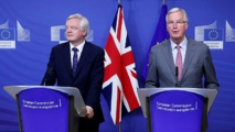 David Davis-a la izquierda-y Michel Barnier David Davis-a la izquierda-y Michel Barnier