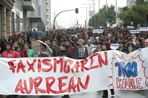 Manifestación antifascista en Pamplona