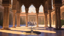 Una imagen de la Alhambra dibujada sacada de la película. Una imagen de la Alhambra dibujada sacada de la película.