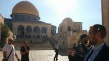 El diputado Yehuda Glick en la Explanada de las Mezquitas en Jerusalén