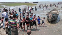 Refugiados rohingya entrando en Bangladesh