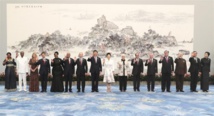 Los presidentes de los países de los BRICS y los de Egipto, México, Guinea,Tailandia y Tayikistán y sus esposas.