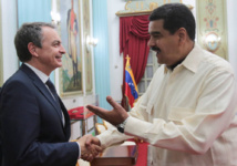 José Luis Rodríguez Zapatero-a la izquierda-y Nicolás Maduro.