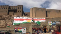 Una bandera kurda en Erbil Una bandera kurda en Erbil