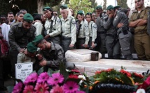 El funeral del guardia de fronteras israelí. El funeral del guardia de fronteras israelí.