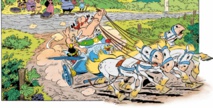 Una viñeta del nuevo cómic de Astérix. Una viñeta del nuevo cómic de Astérix.