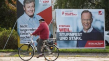 Carteles de propaganda electoral de la CDU y el SPD en Hannover.