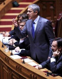 José Socrates, en el parlamento portugués José Socrates, en el parlamento portugués