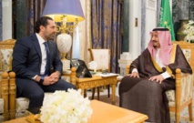 Al Hariri-a la izquierda-y el rey saudí Ben Salman