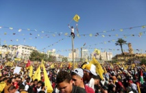 Simpatizantes de Fatah en una manifestación en Gaza este noviembre.