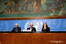 De Mistura, al centro, en Ginebra, Suiza. De Mistura, al centro, en Ginebra, Suiza.