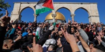 Manifestantes palestinos protestan contra la decisión de Estados Unidos de reconocer a Jerusalén como capital de Israel.