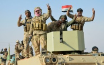Tropas iraquíes tras conquistar la ciudad de Rawa