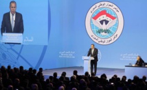 Lavrov hablando en la conferencia. Lavrov hablando en la conferencia.