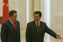 Hugo Chávez, presidente de Venezuela y Hu Jintao, presidente de China