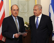 George Mitchell y Benjamin Netanyahu