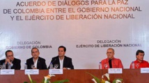 Delegados del gobierno colombiano y del ELN en Quito Delegados del gobierno colombiano y del ELN en Quito