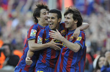 Bojan, Pedro y Messi