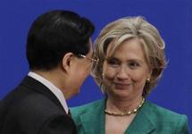 Hu JinTao y Hillary Rodham Clinton