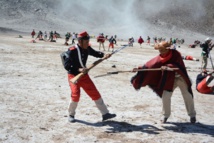 La representación de la batalla, en Bolivia