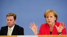 Guido Westerwelle y Angela Merkel