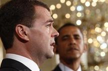 Dmitri Medvedev y Barak Obama