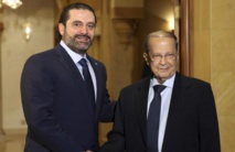 Al Hariri-a la izquierda-y Aoun Al Hariri-a la izquierda-y Aoun