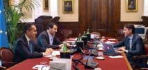 De izquierda a derecha, Di Maio, Salvini y Conte De izquierda a derecha, Di Maio, Salvini y Conte