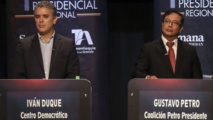 Duque-a la izquierda-y Petro, durante un debate electoral Duque-a la izquierda-y Petro, durante un debate electoral
