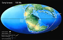 Posición de los continentes durante el período Jurásico