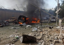 El lugar de la explosión en Kabul El lugar de la explosión en Kabul