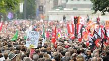 La manifestación de los sindicatos, en París