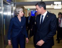 May-a la izquierda-y Sánchez, hoy en Bruselas May-a la izquierda-y Sánchez, hoy en Bruselas