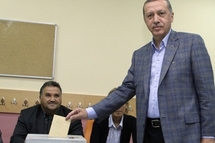 Erdogan, votando en el referéndum
