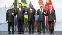 De izquierda a derecha, los presidentes de India, China, Sudáfrica, Rusia y Brasil. De izquierda a derecha, los presidentes de India, China, Sudáfrica, Rusia y Brasil.