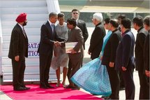 Barak Obama, al llegar a la India