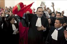 Abogados marroquíes, en un juicio a activistas saharauis del que fueron expulsados algunos periodistas españoles.