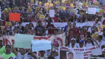 Manifestantes en México pidiendo que se encuentre a los desaparecidos
